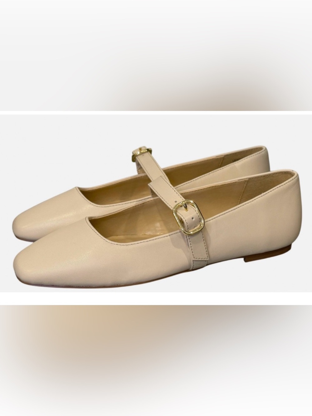 NEW ANN TAYLOR LEATHER BUCKLE MARY JANE BALLET FLATS SHOES SZ 7.5